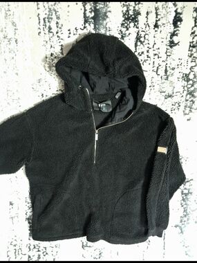 Blood Brother Shepra Hoodie M Black Half Zip Front Hooded Sweatershirt Jacket